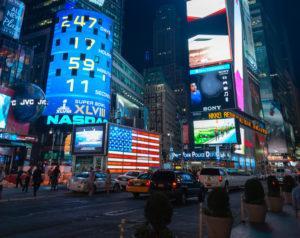 New York City, USA - May 31, 2013: This photo shows the busy and crowded Times Square at Manhattan in New York City during night.